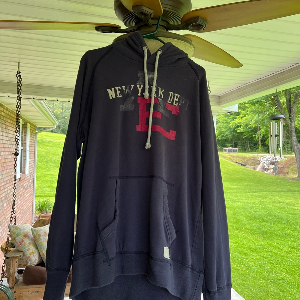 American Eagle Outfitters Blue and Red Hoodie Sweatshirt SzXL